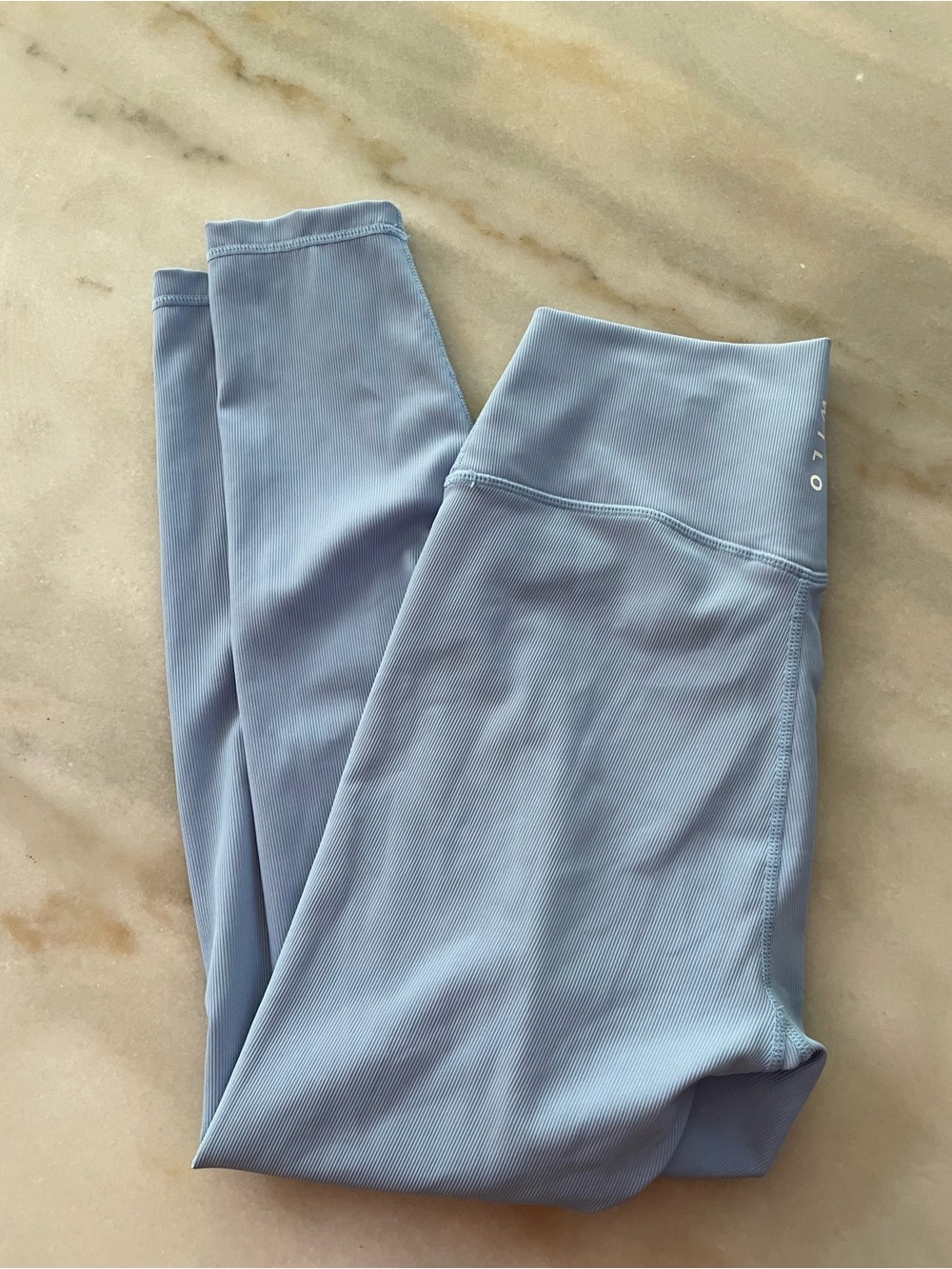 Wilo ribbed Light Blue High-Waist Active Leggings size L